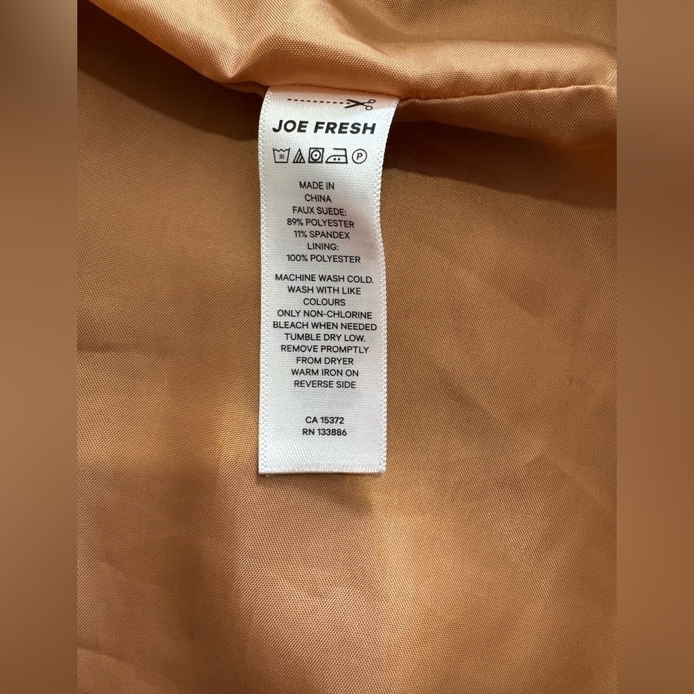 Joe Fresh tan brown faux suede button front skirt size 12 with pockets - Picture 8 of 10